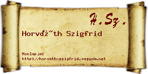 Horváth Szigfrid névjegykártya