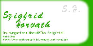 szigfrid horvath business card